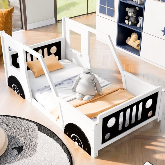 Easy - Assembled Car Bed, Twin Size - White Bed for Bedroom