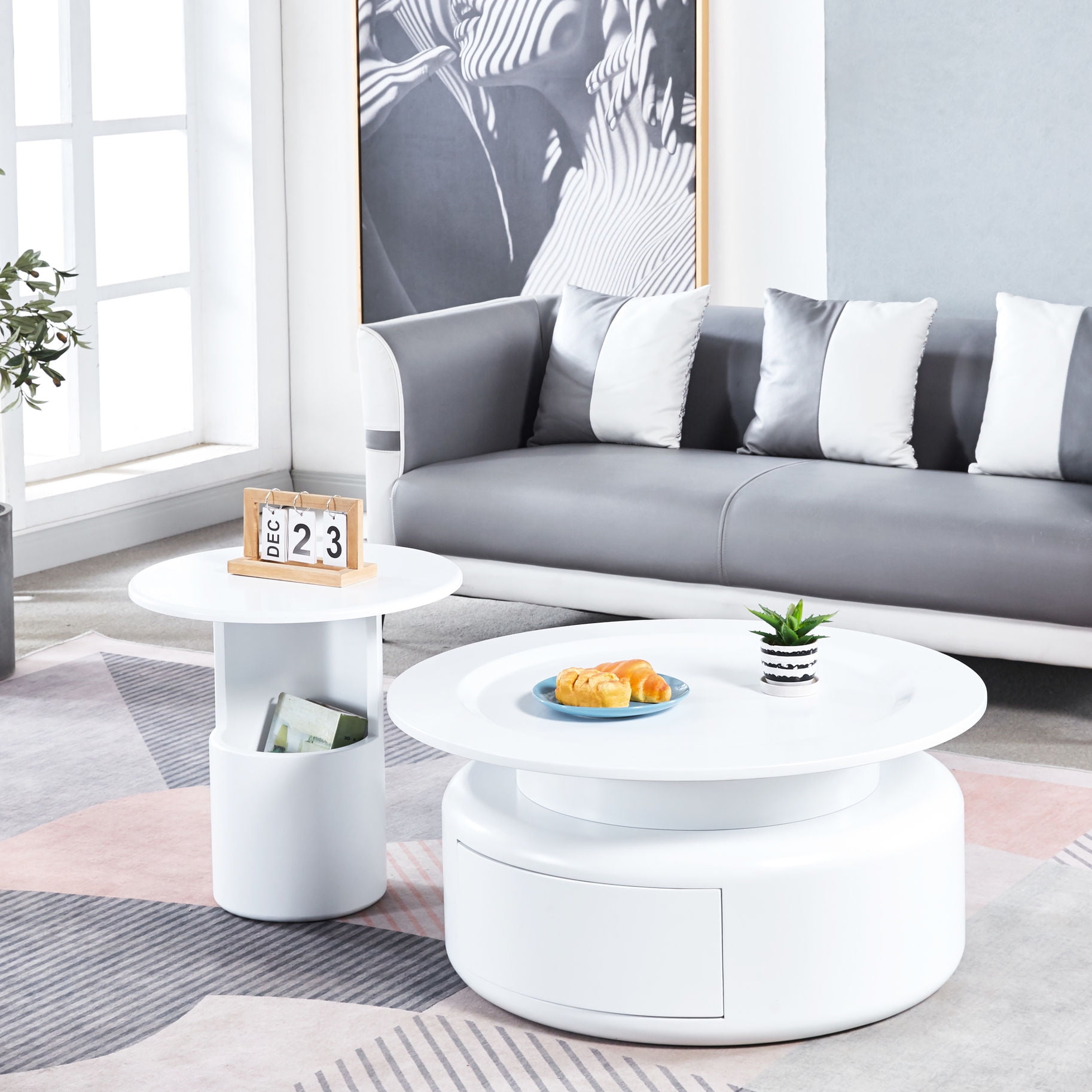 Easy Assembly 2-piece White MDF Tables - Fast Setup for Your Space ...