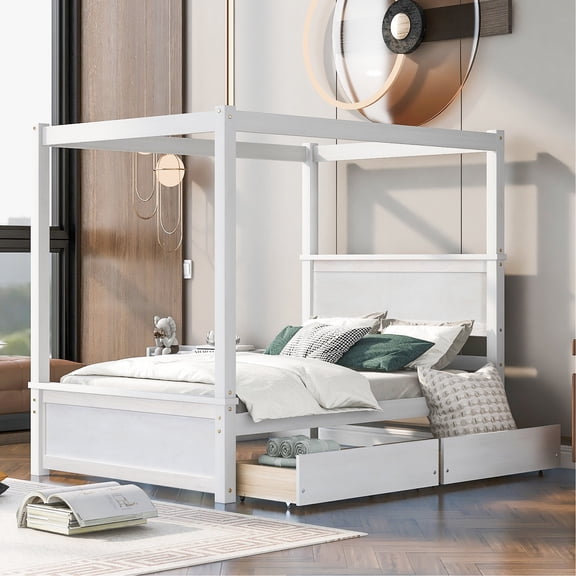 Easy Assembly | Canopy Bed with Clear Hardware and Instructions | Set Up Hassle-Free