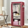 Easy Assembly Fabric Wardrobe Closet with Shelves, Portable Cloth ...
