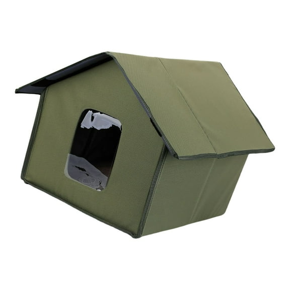 Easy Assembly Outdoor Cats House Insulated for Winter Weatherproof Pet Shelter Comfortable Foldable Shelter