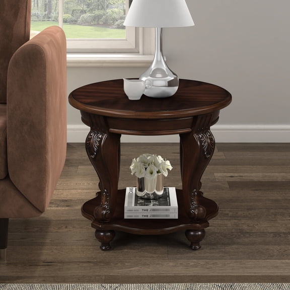 Easy Assembly Round End Table / Used in Living Room Corners / Heat-Resistant Material