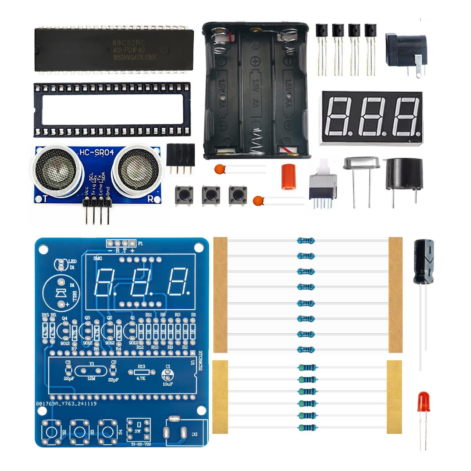 Easy Assembly Ultrasonic Distance Meter Distance Measuring Soldering ...