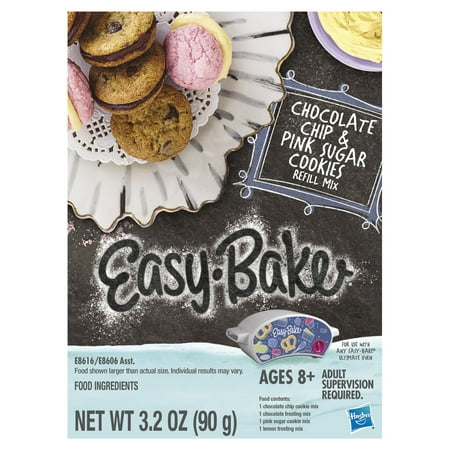 Easy-Bake Chocolate Chip and Pink Sugar Cookies Refill Mix, 3.2 oz, Box