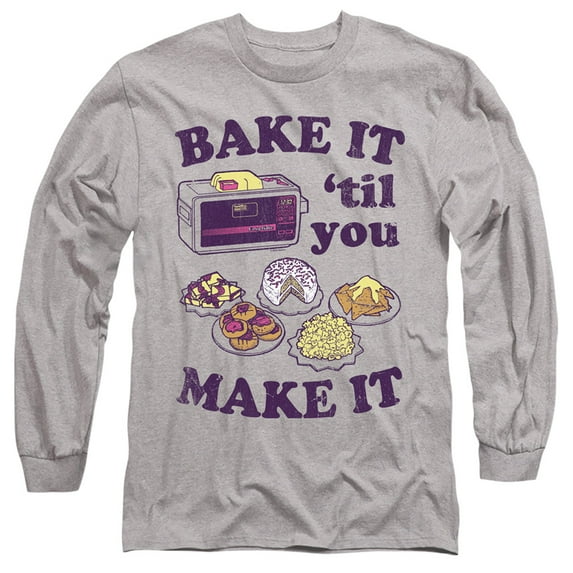 Easy Bake Oven Bake It Til You Make It Long Sleeve Adult 18/1 T-Shirt Athletic Heather