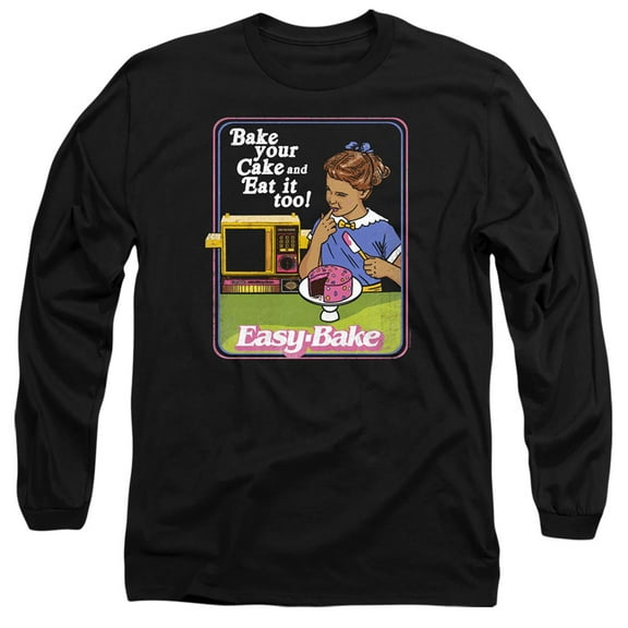 Easy Bake Oven Bake Your Cake Long Sleeve Adult 18/1 T-Shirt Black