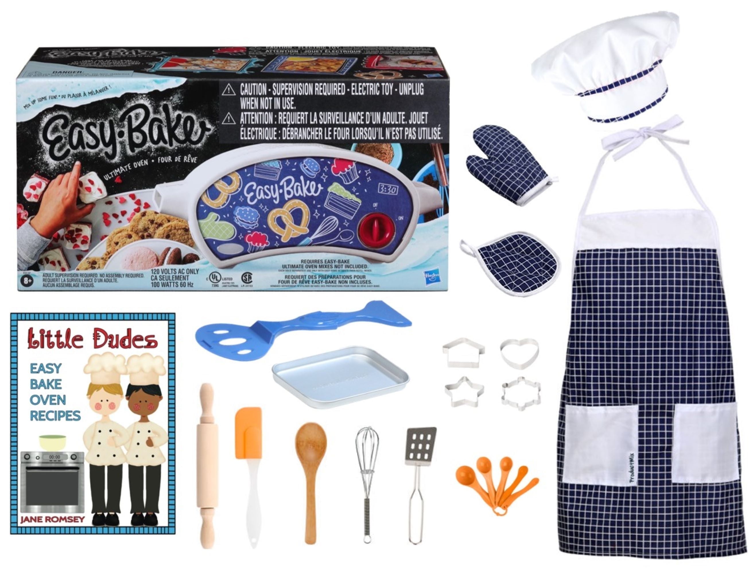 Easy Bake Oven Boy Bundle Includes Oven, Baking Tools with Chef Outfit, and Cookbook