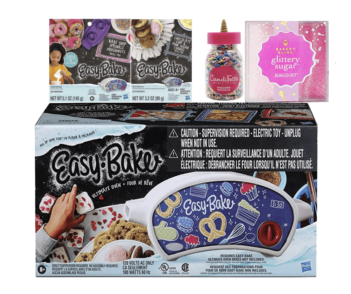 Easy Bake Oven Bundle, Kids Kitchen Set with Easy Bake Oven Mixes, Unicorn Baking Bundle with Ultimate Oven, Cake Donut Mixes, Cookie Mixes, and More for Kids 8 and Up