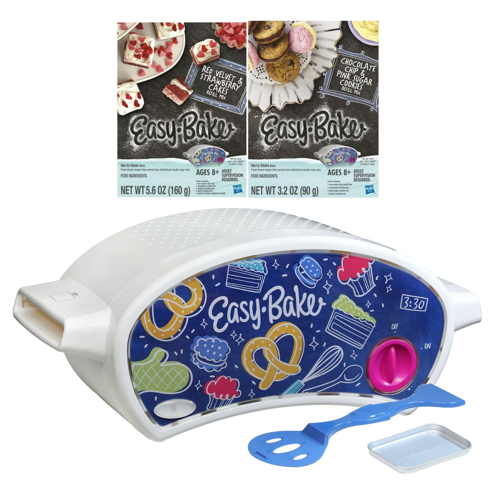 Easy Bake Oven Star Edition + Red Velvet Cupcakes + Chocolate Chip and Sugar Cookies Refill Setl. Set of 3 Items