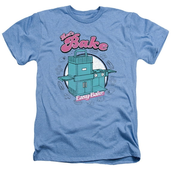 Easy Bake Oven Lets Bake Adult Heather T-Shirt Light Blue
