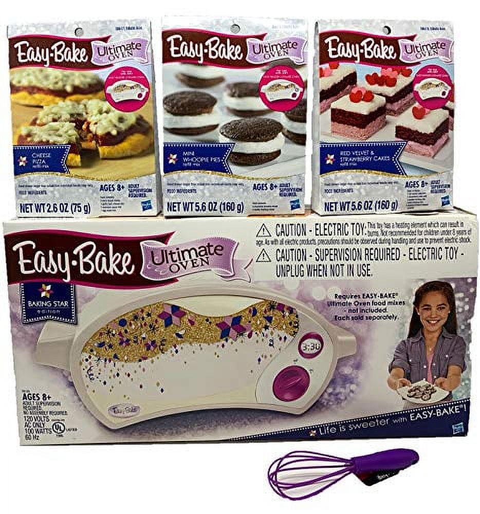 Easy Bake Oven Easy Bake Ultimate Oven Bundle Baking Star Edition + Larger  Size 13.8 Oz. 3-Pack Refill Mixes (Pizza, Whoopie Pies and Red Velvet 