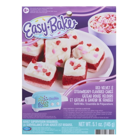 Easy-Bake Ultimate Oven Toy Red Velvet and Strawberry Cakes Refill Mix