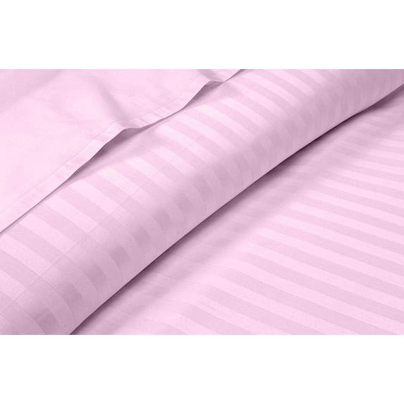 Easy Bedding 6 Piece Bed Sheet Set - 400 Thread Count - 12 Inch Deep Pocket - 100% Egyptian Cotton - Pink Stripe, Twin Size.