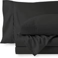 thumbnail image 1 of Easy Bedding 6 Piece Bed Sheet Set - 400 Thread Count - 16 Inch Deep Pocket - 100% Egyptian Cotton - Black Solid, Twin XL Size., 1 of 7