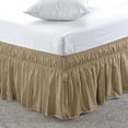 thumbnail image 1 of Easy Bedding Elastic Wrap Around Bed Skirt Dust Ruffle, 16-inch Drop, Smooth Soft Bed Frame Cover- Taupe Olypmic Queen, 1 of 6