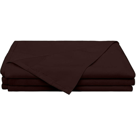 Easy Bedding Premium Flat Sheet - Breathable and Soft - Bed Top Sheet Only - Easy Care & Easy Clean- Chocolate Solid, Twin-XXL Size