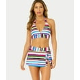 thumbnail image 1 of Easy Breezy Stripe Slit Front Skirted Bikini Bottom Swimsuit, 1 of 5