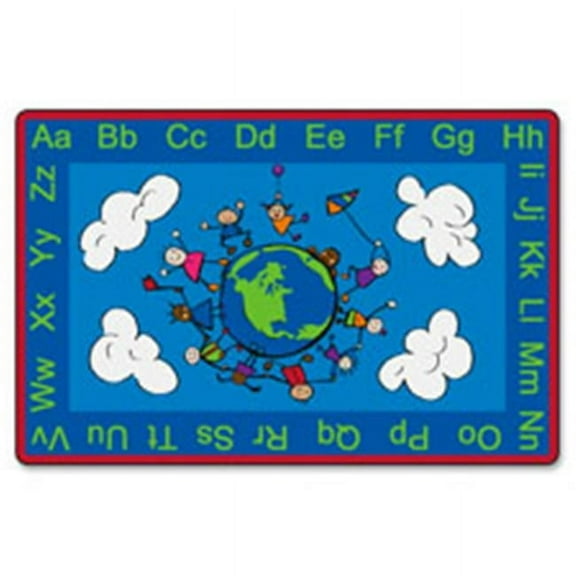 Flagship Carpets FCICE18922W Easy Care Happy World Rug- 72 x 48 in.