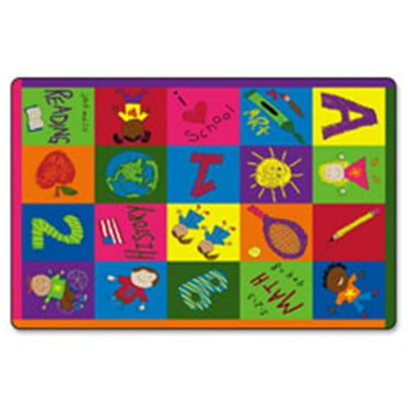 Easy Care Primary Pictures Rug- - 72 x 48 in.