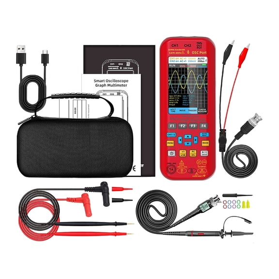 Easy Carry 2 Channel Oscilloscope with 7 Waveforms Types & Automatic Ranges Accuracy Digital Oscilloscope