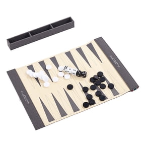 Easy Carry Rolls Up PU Leather Backgammon Set With Acrylic Pieces Perfect For Family Fun