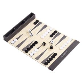 Easy Carry Rolls Up PU Leather Backgammon Set With Acrylic Pieces Perfect For Family Fun