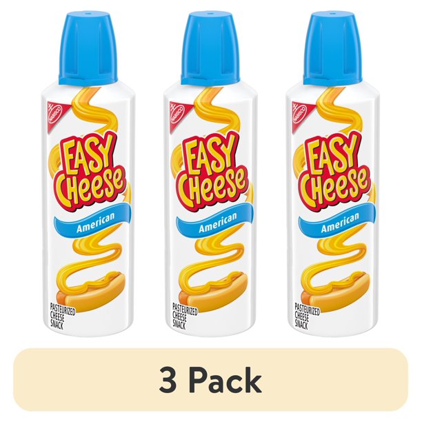 (3 pack) Easy Cheese American Cheese Snack, 8 oz Walmart Business Supplies