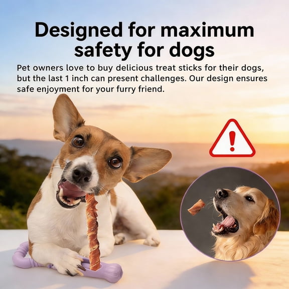 Easy-Clean Dog Chew Holder, Adjustable Chew Stick Toy Guard for Puppy to Large Dogs to Prevent Choking Hazards