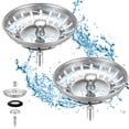 thumbnail image 1 of Easy Clean Drain Stopper, Stainless Steel Strainer Offers Clog-Free Drainage, Universal Fit Sink Plug Filter With Dishwasher Safe Deep Basket, Corrosion Resistant For Longevity, 1 of 8