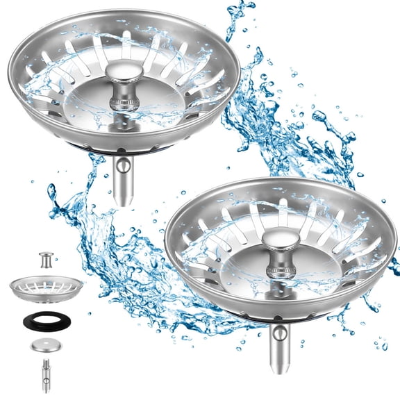 Easy Clean Drain Stopper, Stainless Steel Strainer Offers Clog-Free Drainage, Universal Fit Sink Plug Filter With Dishwasher Safe Deep Basket, Corrosion Resistant For Longevity