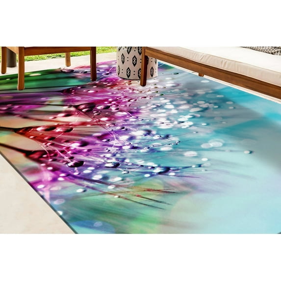Easy to Clean Rug, Modern Rugs, Dandelion Rug, Dandelion Lover Gift Rugs, Dining Room Rugs, Bathroom Rugs, Floral Rug, Living Room Rug, 2.6'x4' - 80x120 cm