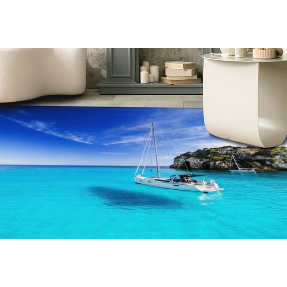 Easy to Clean Rug, Ocean View Rugs, Pattern Rug, Ocenic Dream Rugs, Modern Rug, Sea View Rug, Cool Rug, Landscape Rugs, Coastal Decor Rugs, 1.7'x2.3' - 50x70 cm