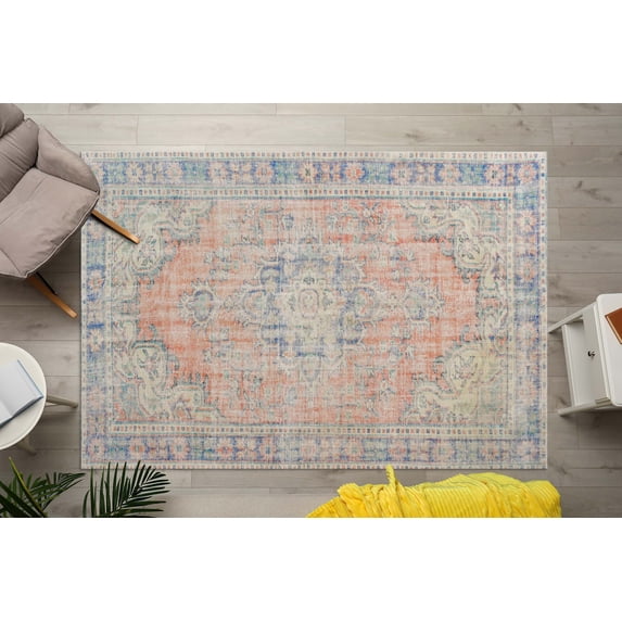 Easy To Clean Rugs, Chenille Printed Design Rug, Turkish Rug, Wall Hanging Rugs, Salon Rug, Orange Rug, Personalizeds Rug, Tribal Rugs, Area Rug, 2.6'x4' - 80x120 cm