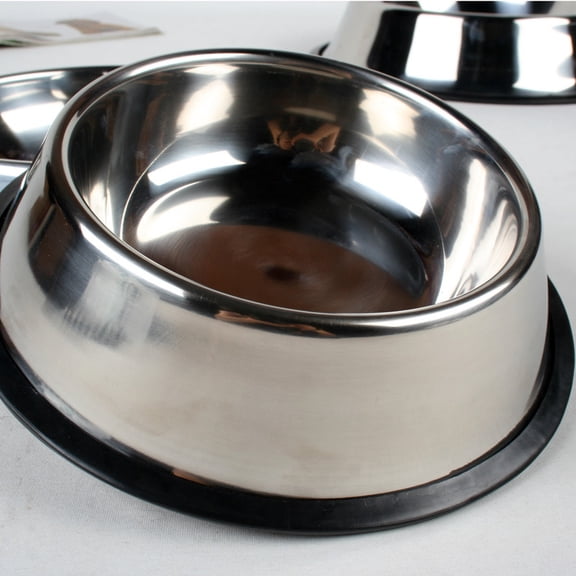 Easy-Clean Stainless Steel Pet Bowl, Non-Tip Dog Cat Dish for Food & Water, Prevents Chin Acne