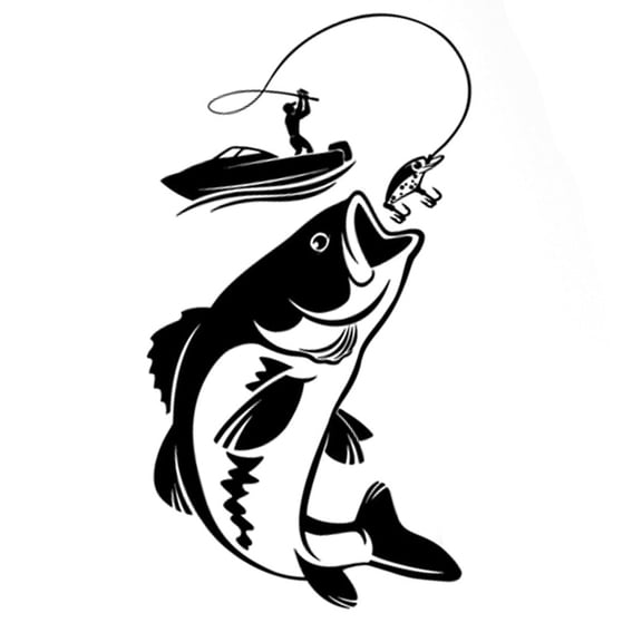 Easy Cleaning Vehicle Sticker Decal With Fishing Theme Water Resistant Surfaces Simple Maintenance For Most Car Models