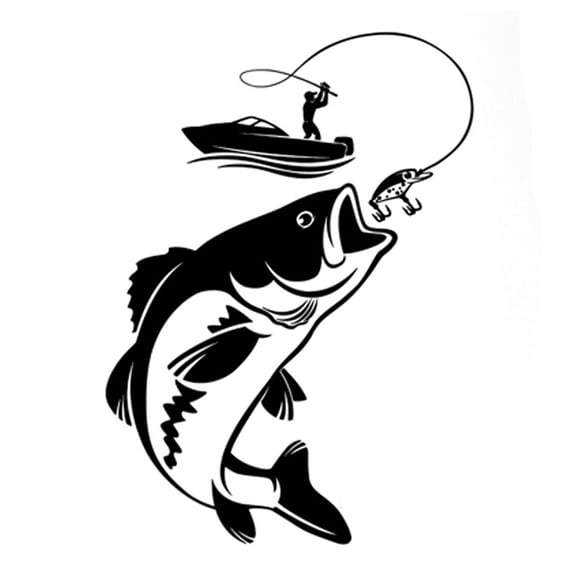 Easy Cleaning Vehicle Sticker Decal With Fishing Theme Water Resistant Surfaces Simple Maintenance For Most Car Models