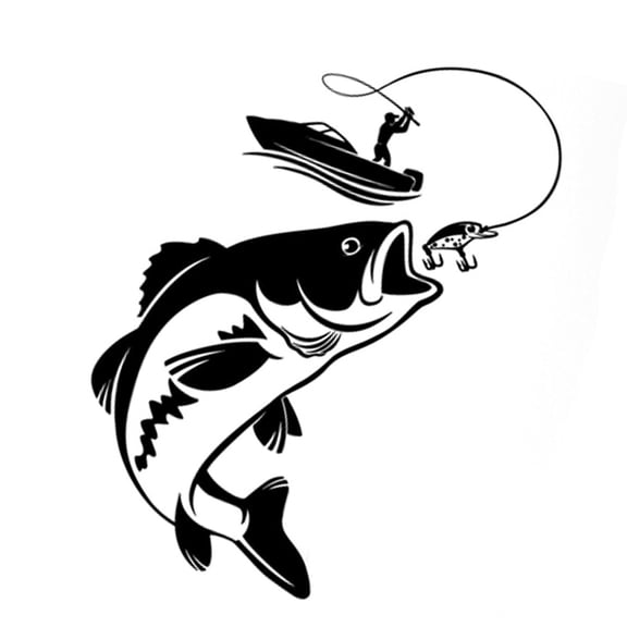 Easy Cleaning Vehicle Sticker Decal With Fishing Theme Water Resistant Surfaces Simple Maintenance For Most Car Models