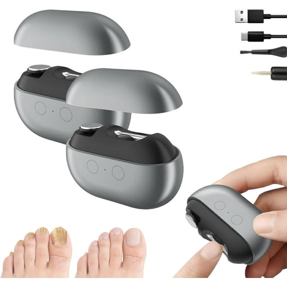 Easy Clip Electric Nail Clippers, 3-in-1 Automatic Nail Trimmer with Led Light File Nail Clip, Low Noise & Built-in Storage Box, USB Rechargeable Safe Smart Clipper for Seniors Adults (Black Black)