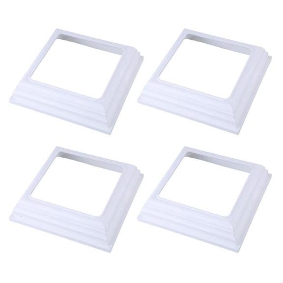 Giaone Decorative Plastic Column Wrap Post Sleeve for Wood Railings White (4Pack)