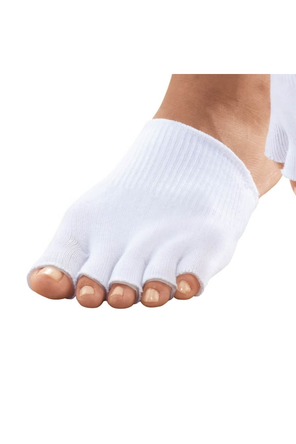 Female Open Toe Gel Socks, White