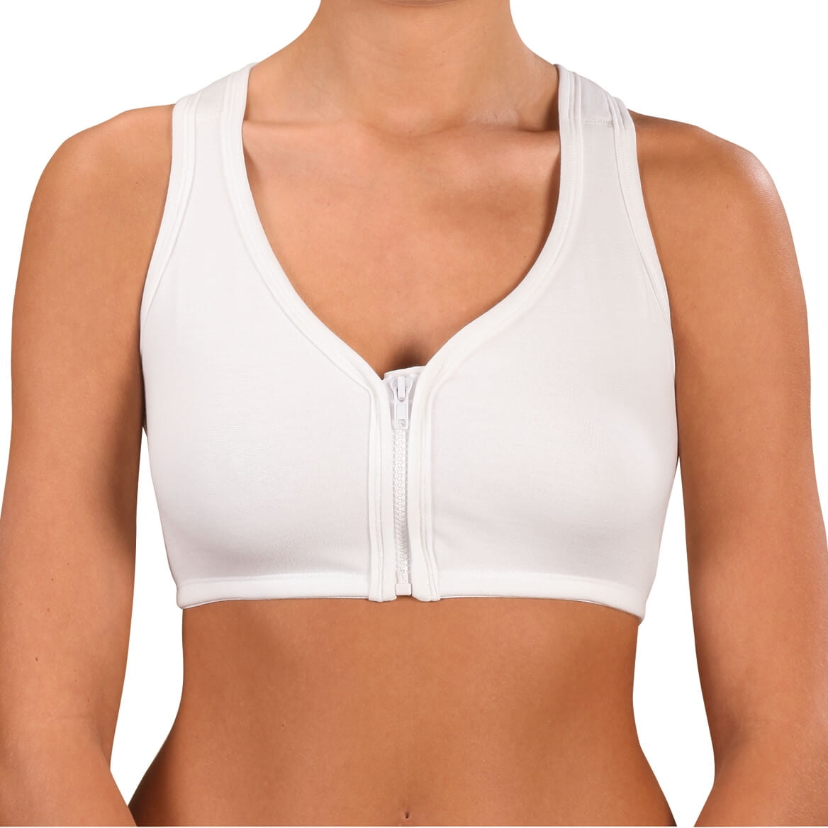 Women's Bestform 5006014 Comfort Cotton Blend Front Close Sports Bra (White  40) 