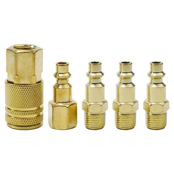 Easy Connect Brass Quick Coupler Set For Air Hose Line Connector Pack Of 5 Fangkenuo