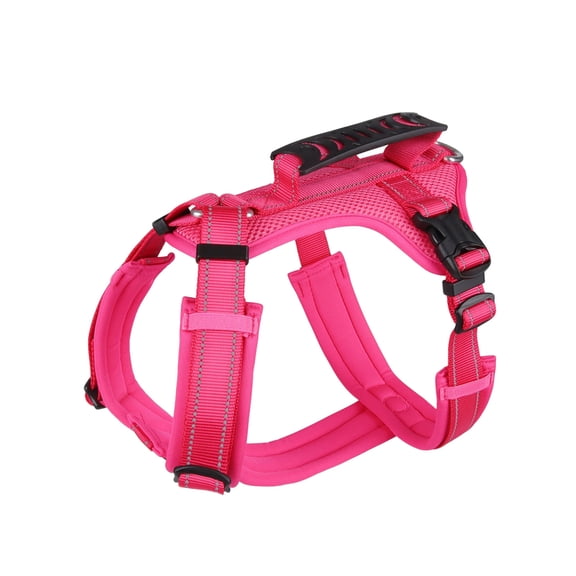 Easy Control Dog Harness, No Pull Reflective Pet Vest with Handle, Adjustable for Small Medium Large Dogs, Heavy Duty & Durable (Hot Pink,M)