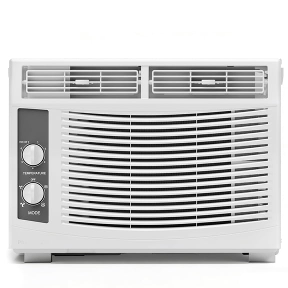 Easy Cool 5000 BTU Window Air Conditioner: Cools 150 sq. ft., Customizable 4-Way Airflow, Dual Fan Speeds