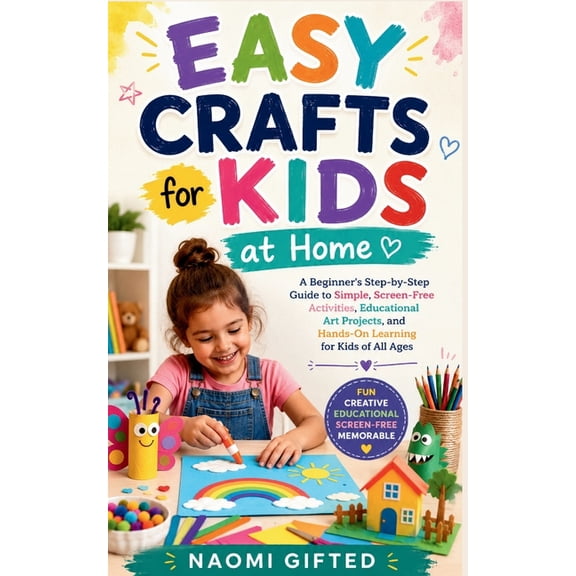 Easy Crafts for Kids at Home: A Beginner's Step-by-Step Guide to Simple, Screen-Free Activities, Educational Art Project, (Paperback)