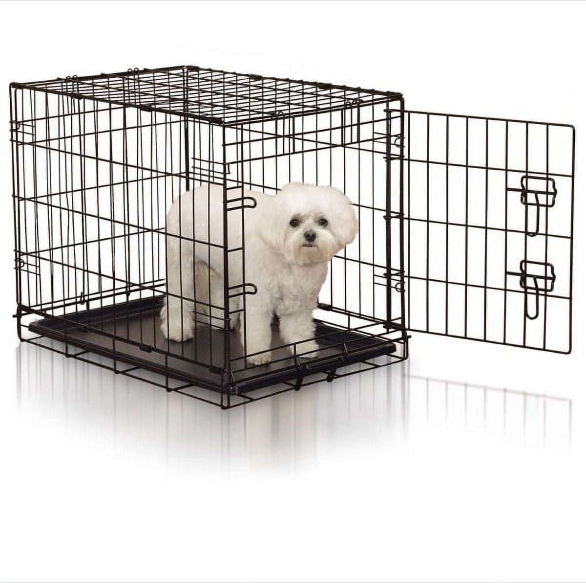 Easy Crate Single Door Metal Dog Crate Black, S Wire Folding with