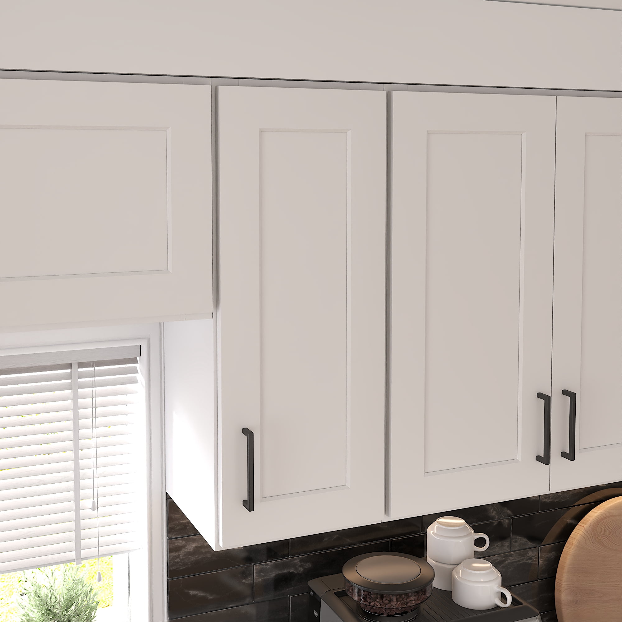 Furinno Shaker Wall Kitchen Cabinet 1-Door-2 Shelves, Ready to Assemble, 12 D x 12 W x 30 H, White