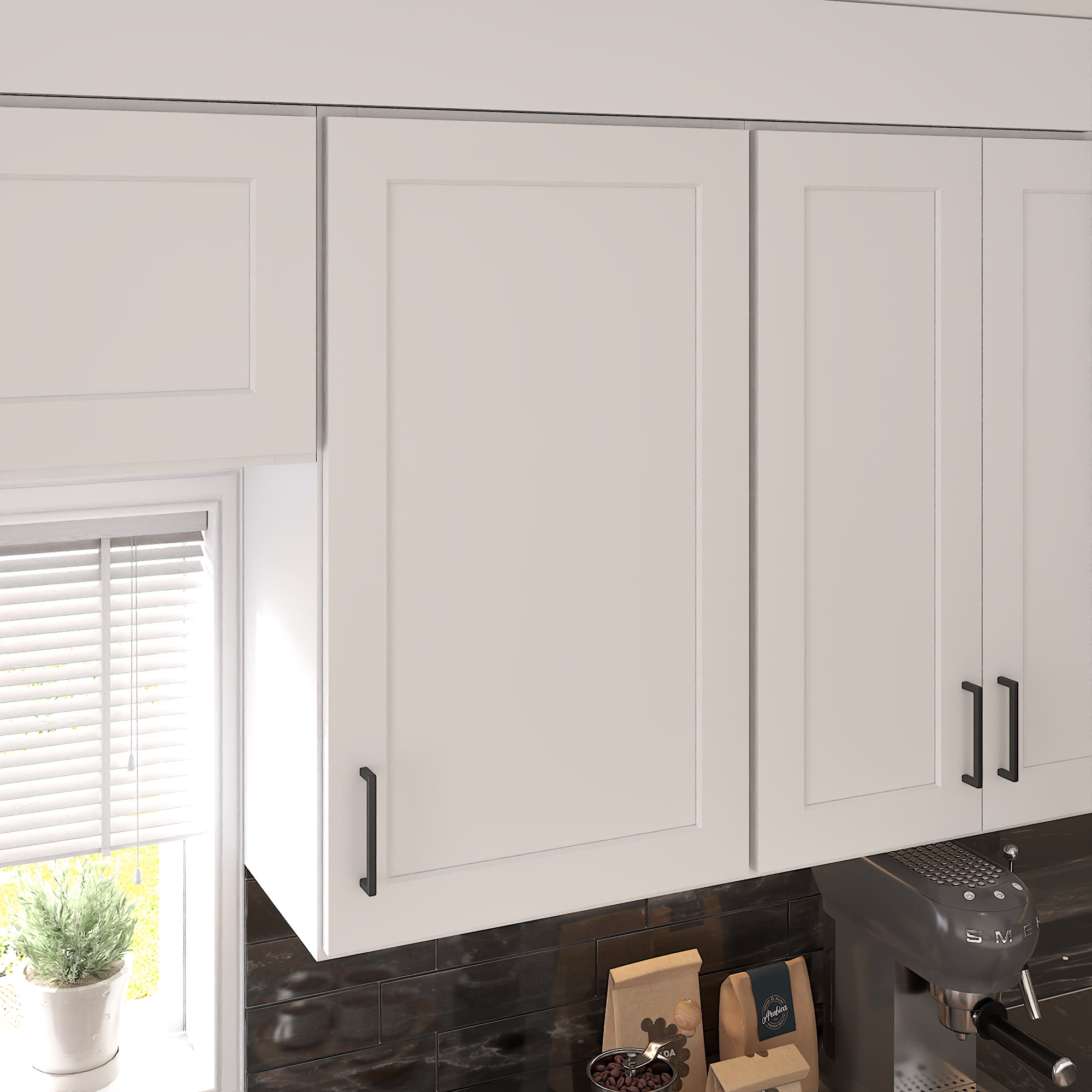 Furinno Shaker Wall Kitchen Cabinet , Ready to Assemble, 12 D x 21 W x 36 H, White