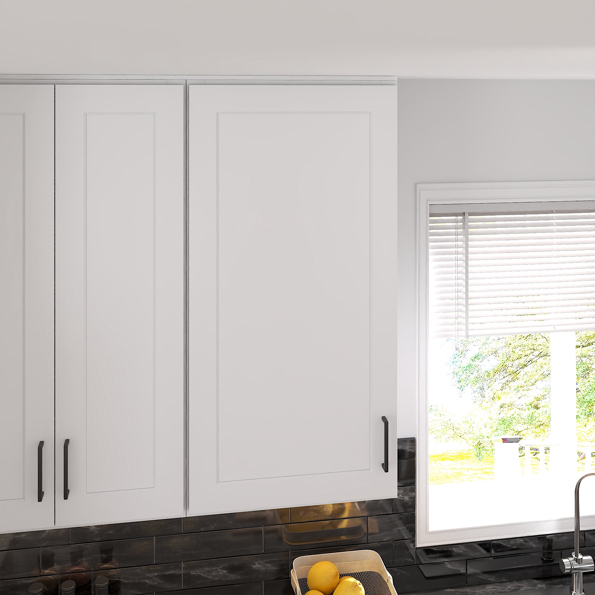 Furinno Shaker 1 Door 3 Shelves Wall Kitchen Cabinet, Ready to Assemble, 12 D x 21 W x 42 H, White