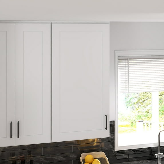 Furinno Shaker 1 Door 3 Shelves Wall Kitchen Cabinet, Ready to Assemble, 12 D x 21 W x 42 H, White